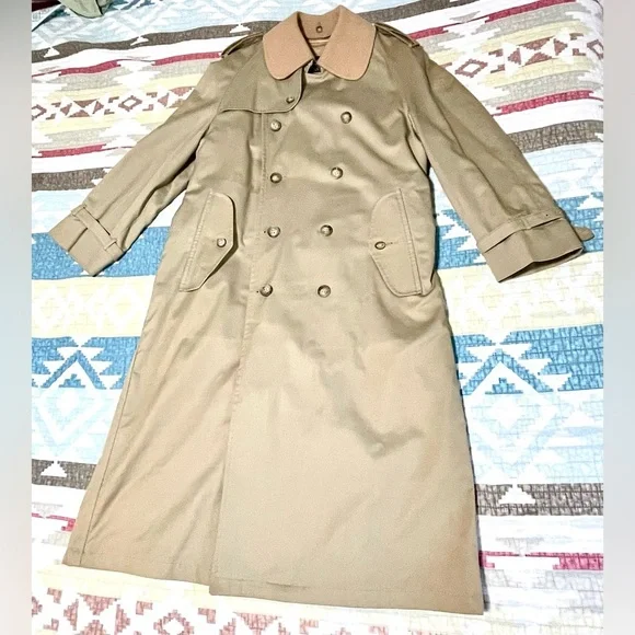 Vintage Austin Reed Tan Regent Street Trench Coat London Heritage 1970s Men 38R